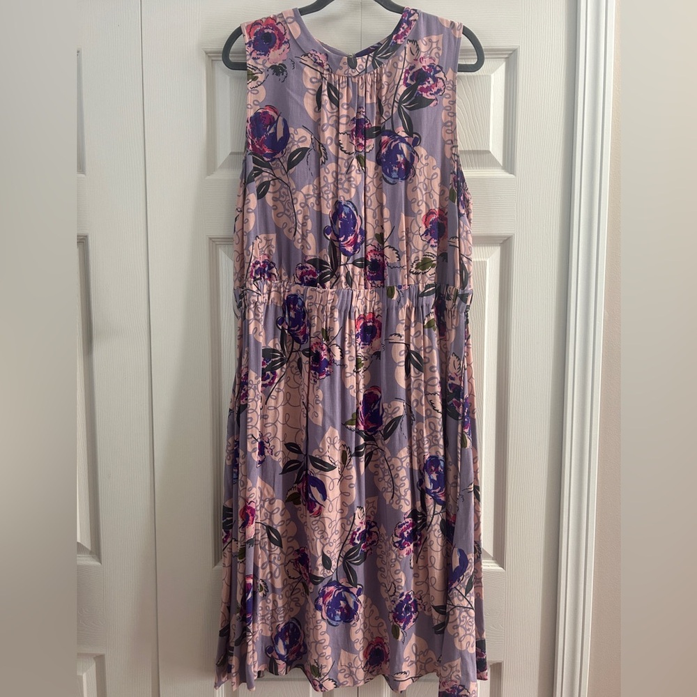 Boden Dress Women’s Size 16R Purple Pink Floral Sleeveless Spring Easter